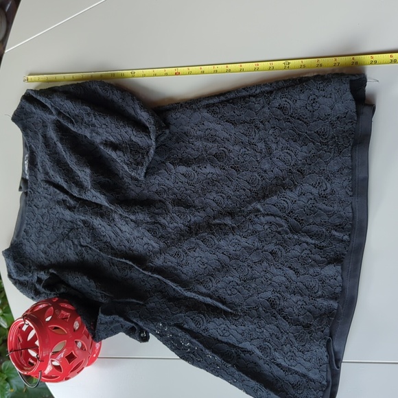 Sequin hearts black lace dress size small 3/4 sleeve - Picture 8 of 9